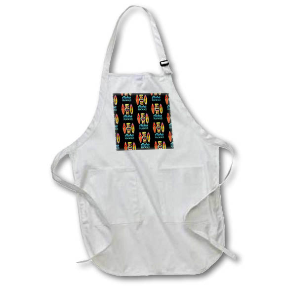 Apron - A Hawaii Tiki statue design for the spirit of Aloha with surfboards. Creative Studios –Hawaii Islands Aloha