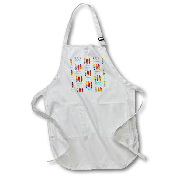 Apron - A Hawaiian surfing pattern with retro surfboards and Aloha Hawaii Creative Studios –Hawaii Islands Aloha