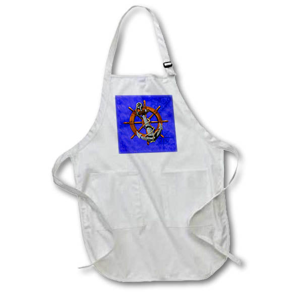 Apron - Classic ship anchor and helm on a map of the Florida Keys. Creative Studios – Nautical Sailing