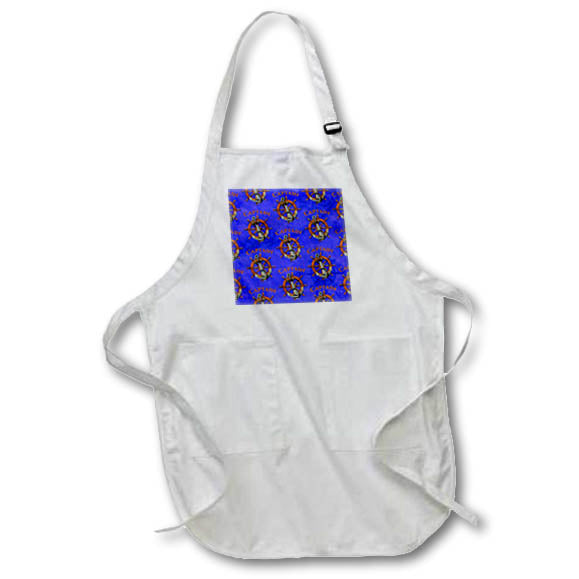 Apron - Captain, anchor and helm pattern on a blue sailing map. Creative Studios – Nautical Sailing