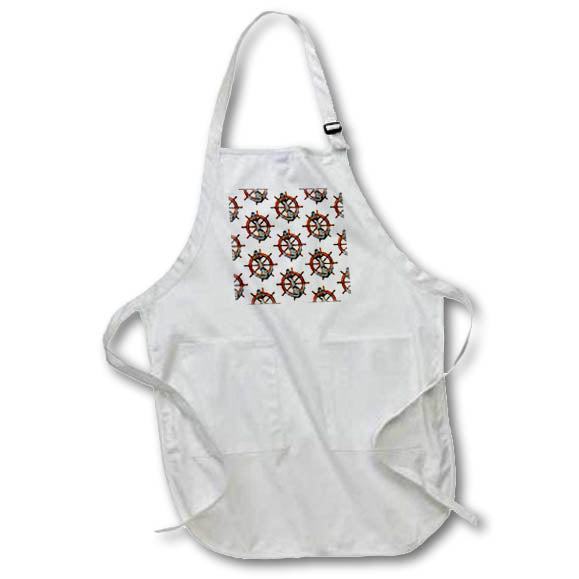 Apron - Nautical boat anchor and helm pattern on a sailing chart of islands. Creative Studios – Nautical Sailing