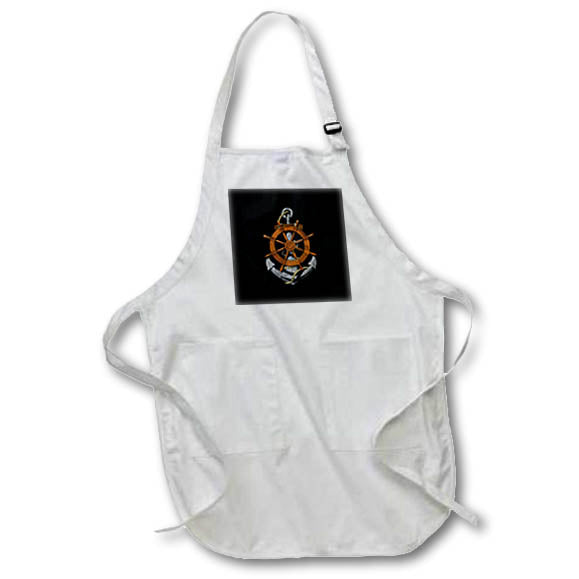 Apron - A classic ship anchor and helm, perfect if you love to sail or boat. Creative Studios – Nautical Sailing