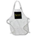 Apron - Scot attractive male name in the USA. Yellow on black talisman Alexis Design - Popular Male Names in USA