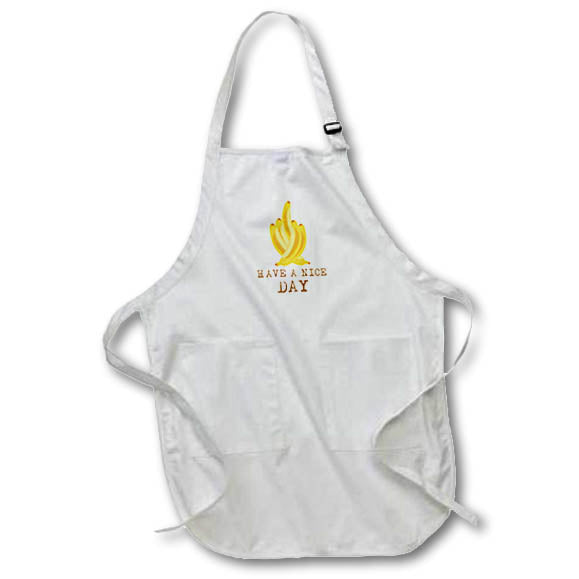 Apron - An image of five yellow bananas. Have a nice day sarcastic greeting Alexis Design - Fruits Banana