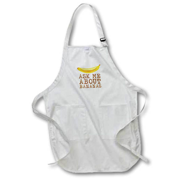 Apron - An image of a yellow banana. A funny text Ask me about bananas Alexis Design - Fruits Banana