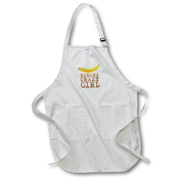 Apron - An image of yellow banana. A funny text Banana crazy girl Alexis Design - Fruits Banana