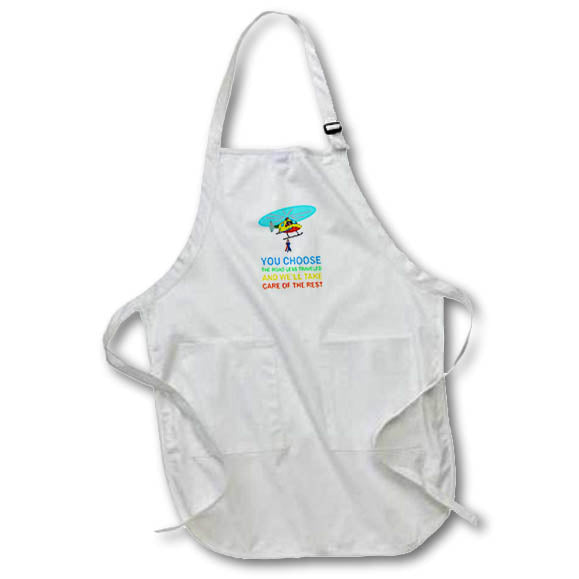 Apron - Rescue helicopter in action. You choose the road less traveled... Alexis Design - Funny