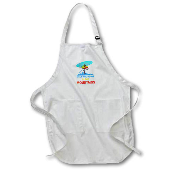 Apron - Rescue helicopter in action. They found me in the mountains text Alexis Design - Funny