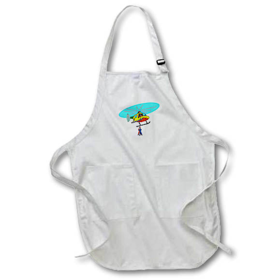 Apron - A colorful rescue helicopter in action. It saves a person Alexis Design - Funny