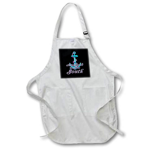 Apron - Coastal blue and pink nautical Ship anchor Anchored In The South. Creative Studios – Nautical Sailing