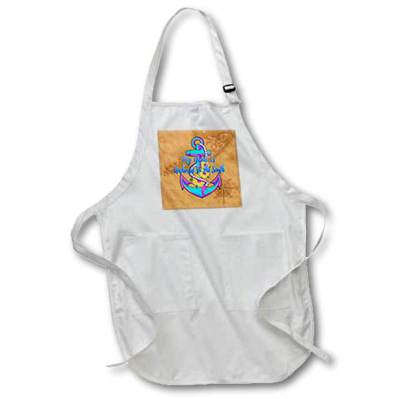 Apron - Coastal ship anchor Anchored In The South on a vintage sailing chart. Creative Studios – Nautical Sailing