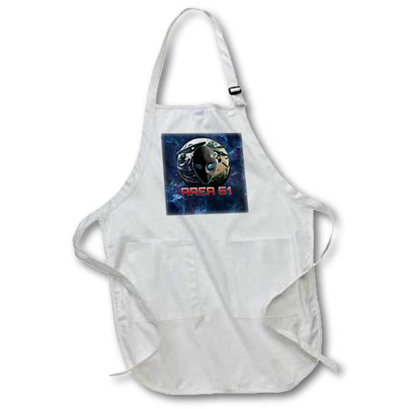 Apron - Alien and UFOs in space above Earth for Area 51 conspiracies. Creative Studios – Aliens UFOs