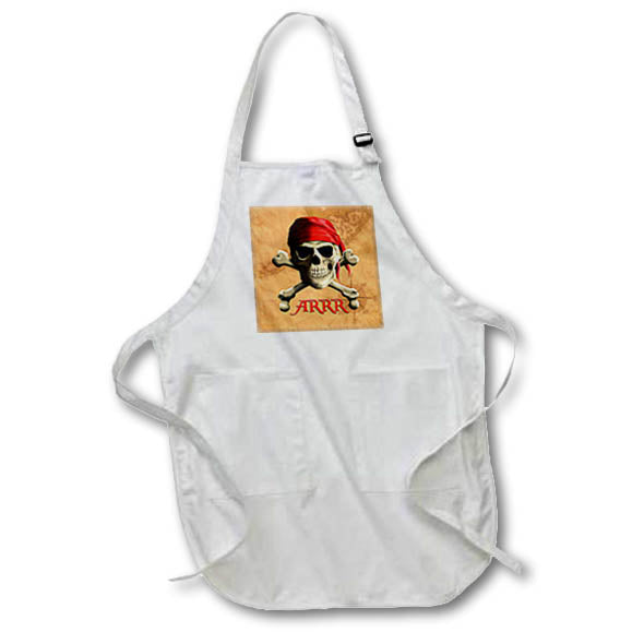Apron - ARRR Jolly Roger pirate skull on a vintage sailing chart. Creative Studios – Pirates Jolly Roger