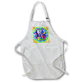 Apron - A colorful elephant animal safari art over tie dye background. Creative Studios – Wildlife Safari Art