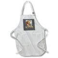 Apron - Image of Vintage Tiger Drawing On Black And White Stripes Chinese Text lens Art by Florene - Chinese New Year