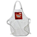 Apron - Image of Bright Red And Black Stripes Where Tiger Says Happy New Year lens Art by Florene - Chinese New Year