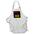 Apron - Image of Two Cute Polka Dot Cartoon Tigers Red Lantern Red Text lens Art by Florene - Chinese New Year