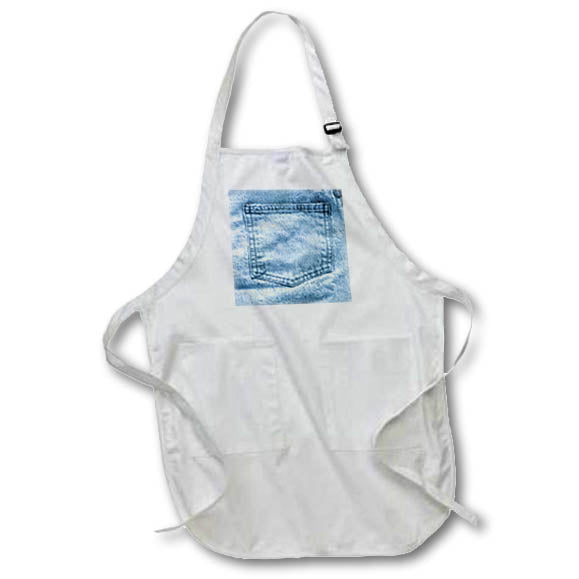Apron - Image of Closeup Photo Of Back Ladies Jean Pocket In Light Blue lens Art by Florene - Blue Everywhere
