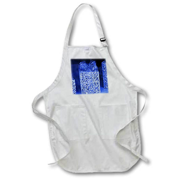 Apron - Image of Pretty Bright Blue Presents With Sparkly Glitter lens Art by Florene - Blue Everywhere