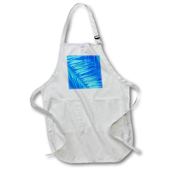 Apron - Image of Closeup Of Palm Fronds In Medium Blue lens Art by Florene - Blue Everywhere