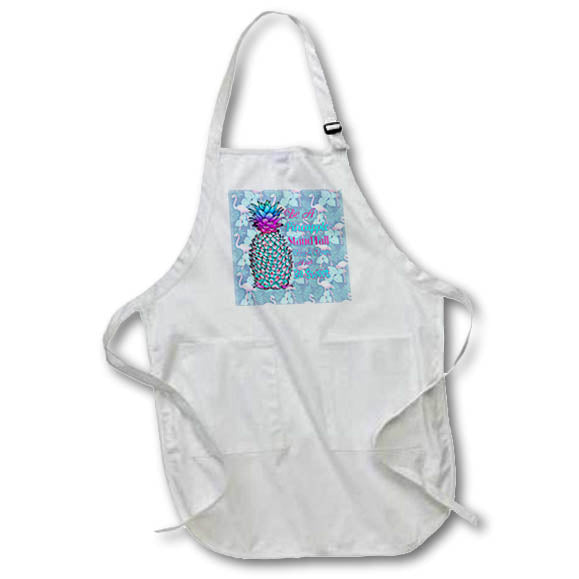Apron - Be a Pineapple Stand Tall Wear a Crown with pink flamingos. Creative Studios – Be A Pineapple