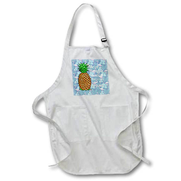 Apron - Be a Pineapple Stand Tall beach quote with pink flamingos. Creative Studios – Be A Pineapple