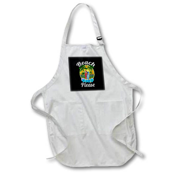 Apron - Beach Please summer fun design with a parrot and surfboards. Creative Studios – Beaches Please