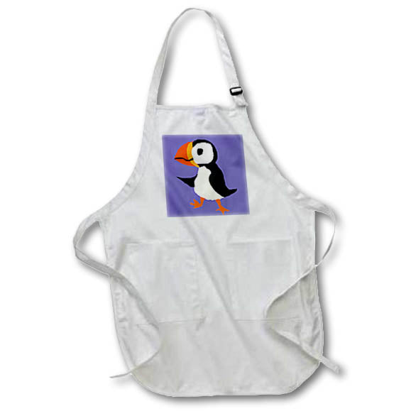 Apron - Funny Cute Cool Dancing Puffin Bird Primitive Art Birds