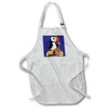 Apron - Funny Cute Cool Puffin Bird eating Ice Cream Cone Primitive Art Birds