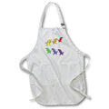 Apron - Funny Cute Rainbow T-rex Dinosaurs Chasing each other Cartoon Funny