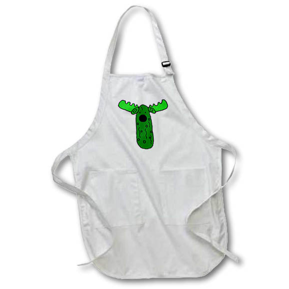 Apron - Cute Funny Dill Pickle Moose Cartoon Funny