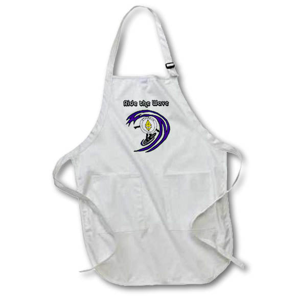 Apron - Funny Cute Ethereum Ether Surfer Dude Cryptocurrency Ride the Wave Crypto