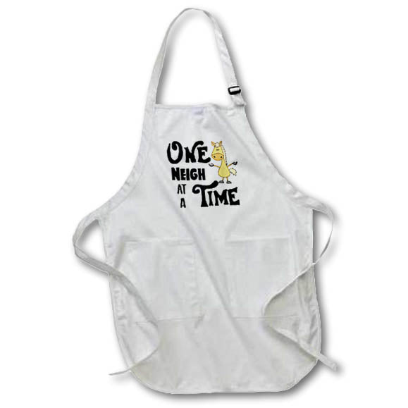 Apron - Funny Cute One Neigh at a Time Palomino Horse Pun Cartoon Funny