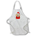 Apron - Christmas Golden Retriever Portrait on Woof Art Background Fleas NaviDOG Collection