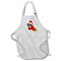 Apron - A Holiday Saint Bernard in Glasses Santa Hat and Scarf Christmas Dog Fleas NaviDOG Collection