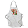 Apron - Bichon Frise Dog on Red and Green Holiday Plaid for Dog Lovers Fleas NaviDOG Collection