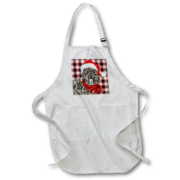 Apron - Bouvier des Flandres Christmas Dog with Red and Black Holiday Plaid Fleas NaviDOG Collection