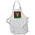 Apron - Handsome Doberman Dog in an Elf Hat and Christmas Red and Green Plaid Fleas NaviDOG Collection
