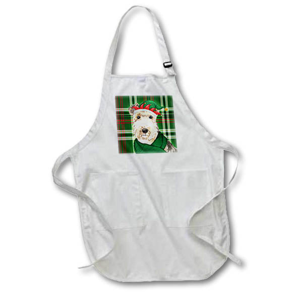 Apron - Lakeland Terrier with Red and Green Holiday Plaid Dog Lover Christmas Fleas NaviDOG Collection