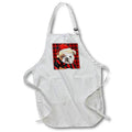 Apron - A Christmas English Bulldog in a Santa Hat on Red Holiday Plaid Fleas NaviDOG Collection
