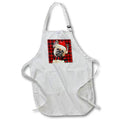 Apron - French Bulldog with Red Seasonal Plaid for the Christmas Dog Lover Fleas NaviDOG Collection