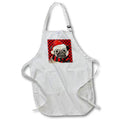 Apron - Red and Black Plaid with a Christmas Pug Dog in Eyeglasses Fleas NaviDOG Collection