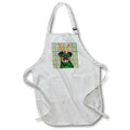 Apron - Green and Tan Holiday Plaid with a Rottweiler in Christmas Antlers Fleas NaviDOG Collection