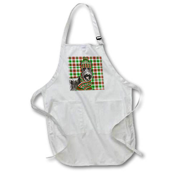 Apron - A fun Scottie Dog Dressed in Fancy Winter Gear for Dog Lover Christmas Fleas NaviDOG Collection