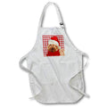 Apron - Red and White Checkered Plaid and Cute Christmas Shar Pei Dog Fleas NaviDOG Collection