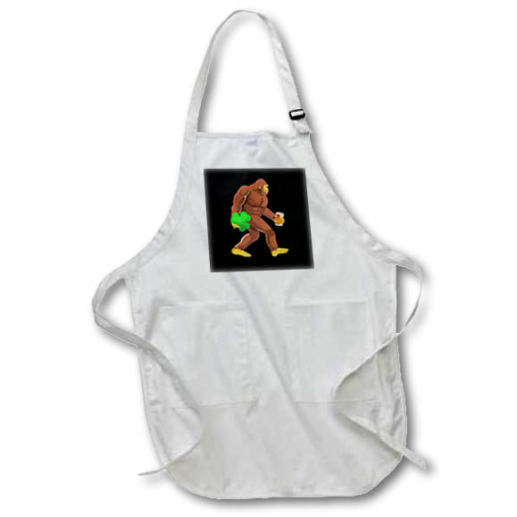 Apron - Irish cryptozology fun with a beer drinking sasquatch bigfoot. Creative Studios – Bigfoot And Beers