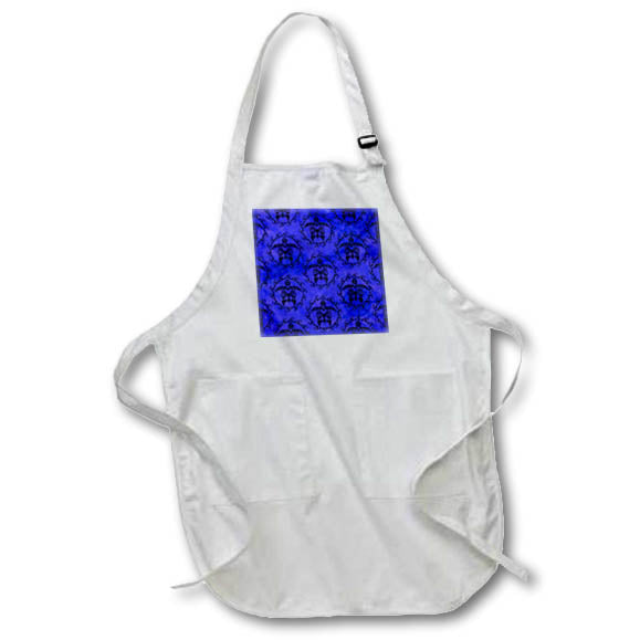 Apron - A black island tribal tattoo turtle pattern on a nautical chart. Creative Studios – Tribal Ocean Animals