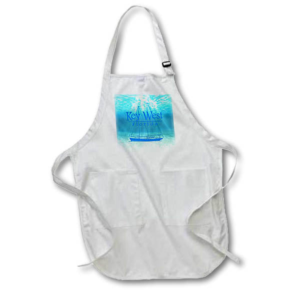 Apron - Blue sailboat in blue for sailing the oceans of Key West Florida. Creative Studios – Nautical Sailing