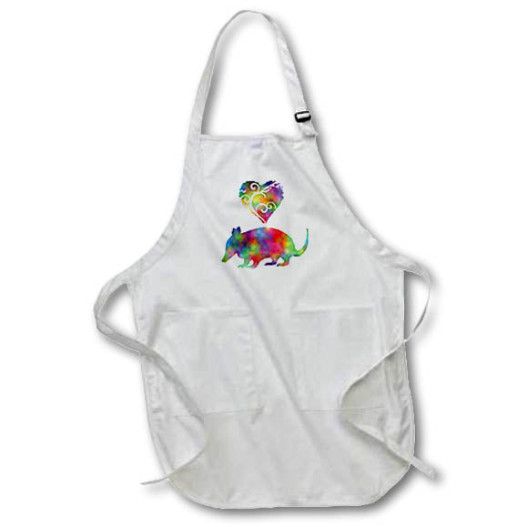 Apron - Love Armadillo- Tie Dye Armadillo and Swirly Heart Designs- LOVE ANIMALS
