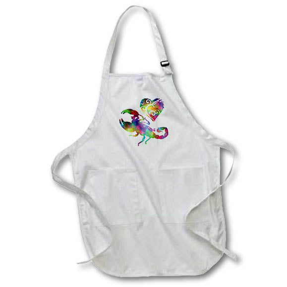 Apron - Love Scorpion- Tie Dye Scorpion and Swirly Heart Designs- LOVE ANIMALS